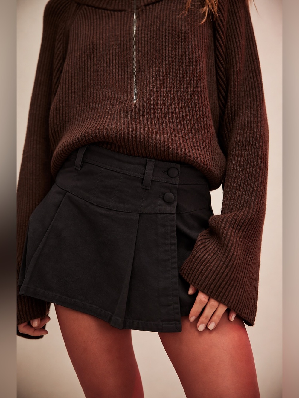 Free people serena micro Skirt with Side Button Detail new without tags
